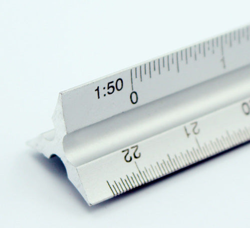 30cm Metal Silver Architect Technical Triangle Ruler