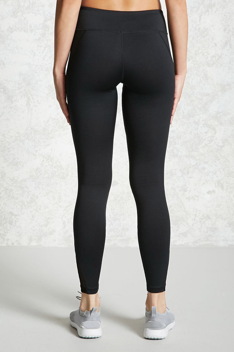 European and American stitching mesh yoga pants