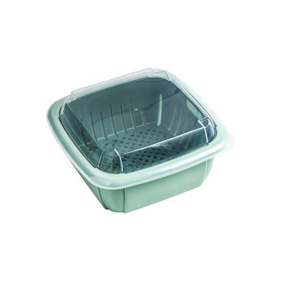 Double-layer contrast color drain basket with lid