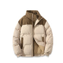 Winter Stand Collar Contrast-colored Coat Cotton Padded Jacket For Men Women Clothing