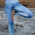 Tie-dye printed sports yoga pants