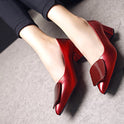 Women's Shoes Plus Size Pointed Toe Square Buckle High Heels