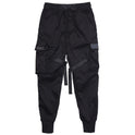 Hot Sale Men Black Hip Hop Cargo Pants Elastic Waist Jogger Trousers Sweatpants Pockets Full Length Casual Fashion