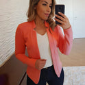 Small Suit Long Sleeve Solid Color Cardigan Coat Top