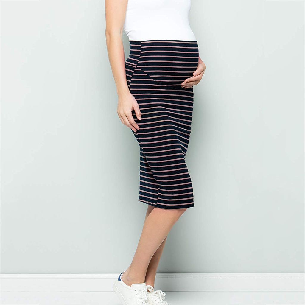 Multifunctional mother breastfeeding stripe mid-length skirt women's spot