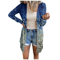 Plus Size Women's Floral Print Mid-length Coat