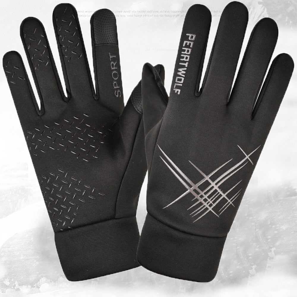 Men's And Women's Touch Screen Winter Fleece-lined Skiing Non-slip Bicycle Motorcycle Warm Gloves