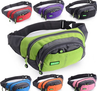 Sports multi-function waterproof pockets men and women large capacity to collect money cashier business canvas mobile phone bag chest bag