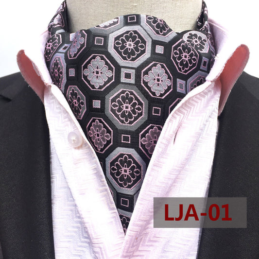 British suit shirt neckline scarf