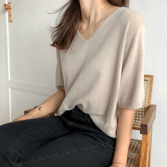 Loose Mori Girl Idle Style Drape Super Fairy Ice Silk Sweater