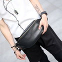 Leather men's small chest bag