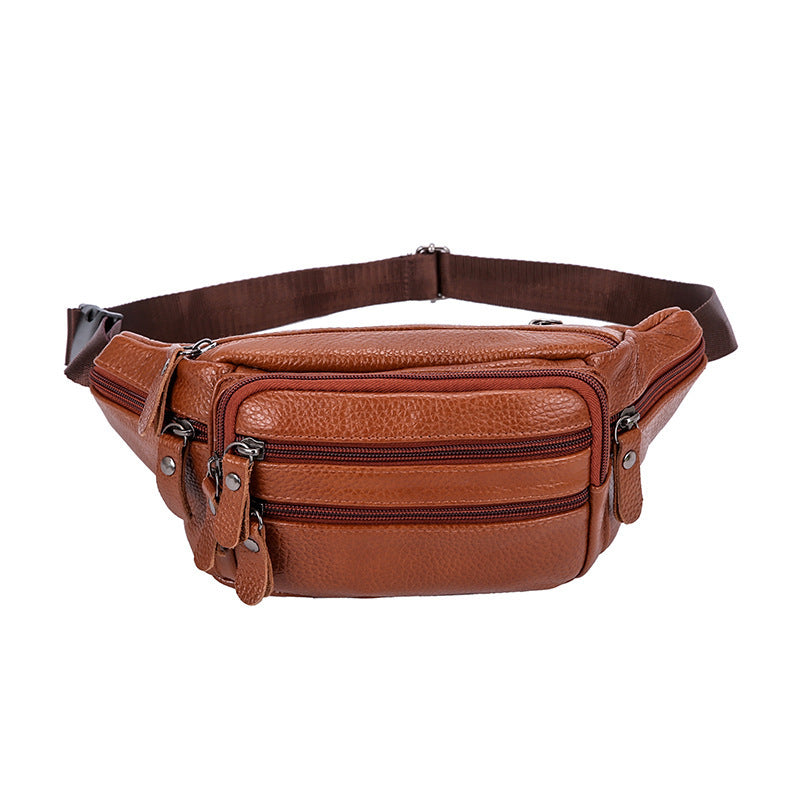 Fashion New Men's Leather Belt Bag Messenger Bag