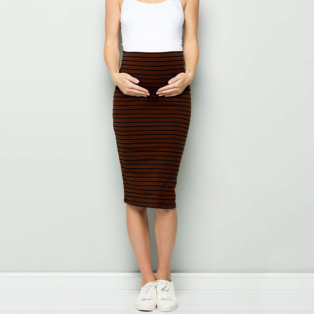 Multifunctional mother breastfeeding stripe mid-length skirt women's spot