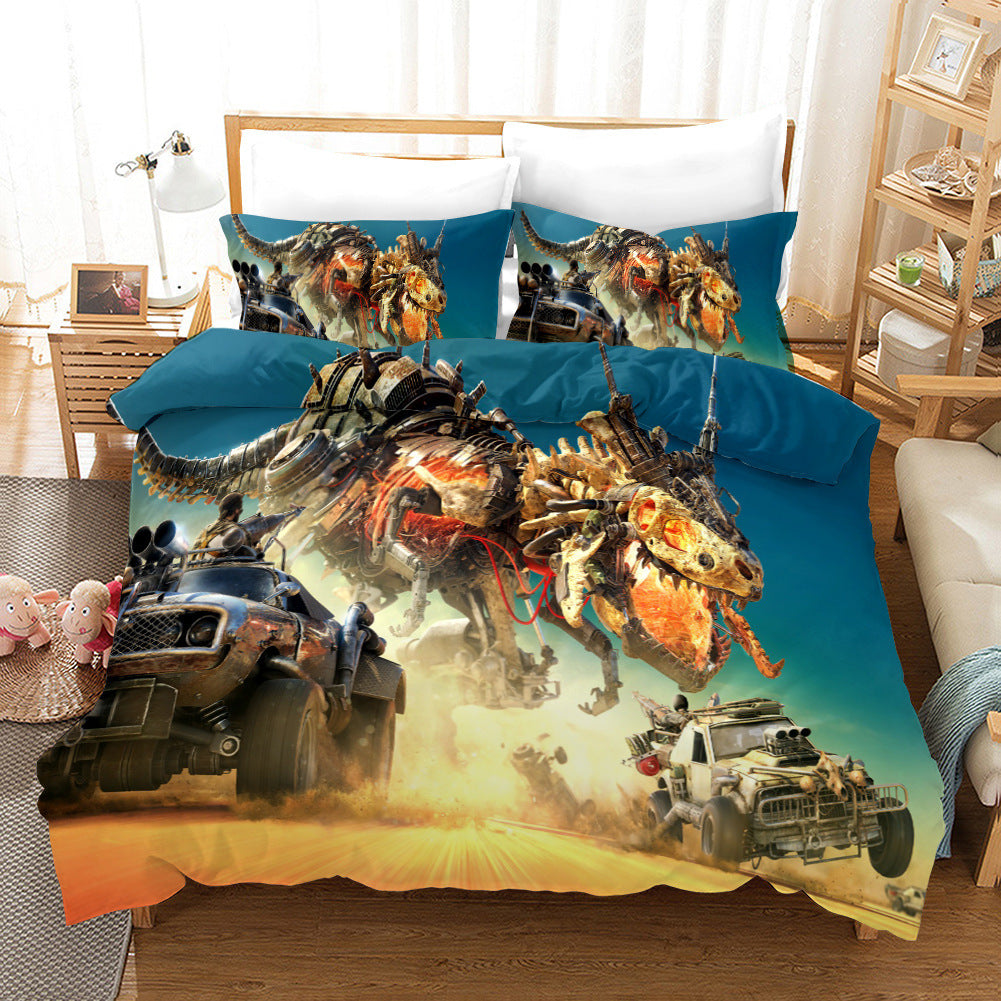 Dinosaur 3D Bedding Three-piece Home Textile Set