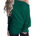 Women's Solid Color Long-sleeved Casual Loose T-shirt