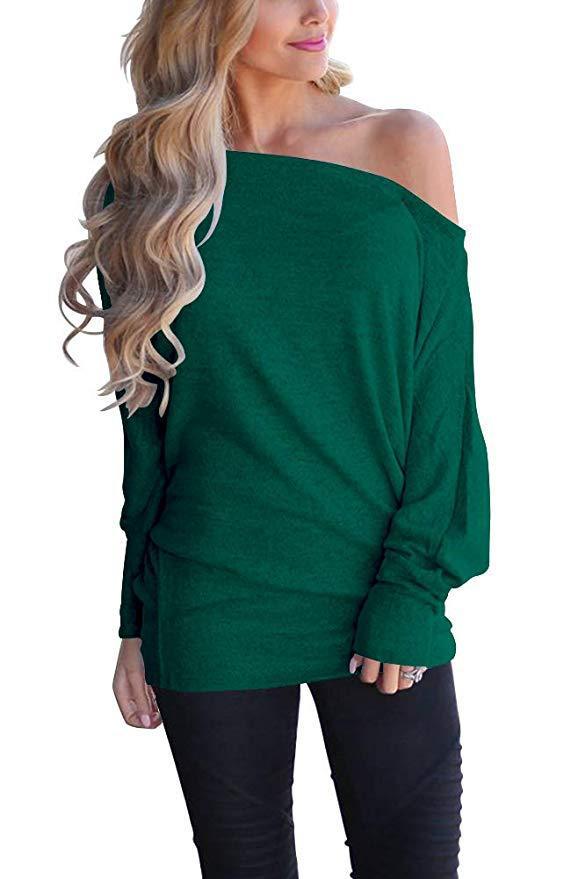 Women's Solid Color Long-sleeved Casual Loose T-shirt