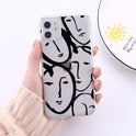 Face art line color painting mobile phone case