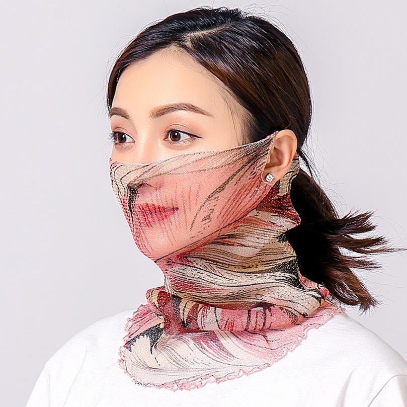 Thin mesh small silk scarf