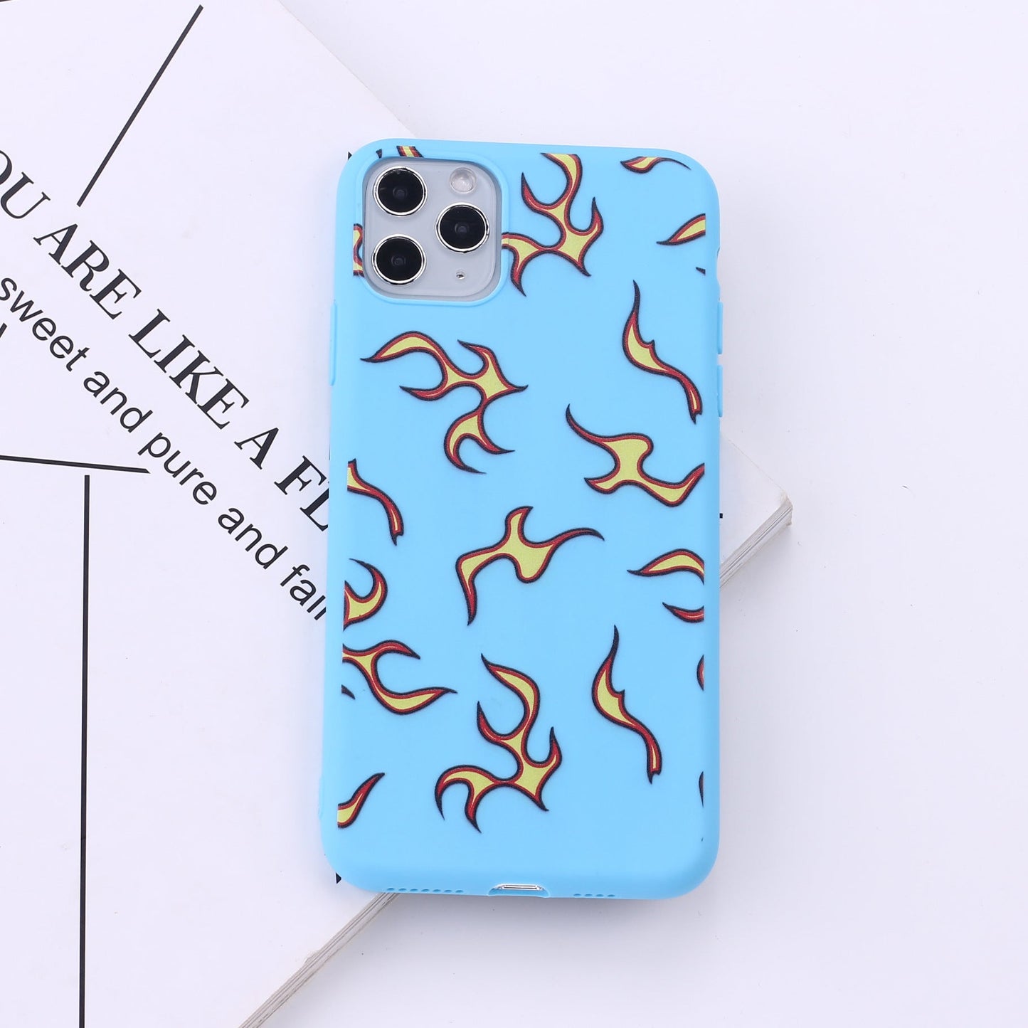 Compatible with Apple , Multicolor color soft shell flame phone case