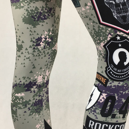 Printed Hip-Fitting Running Fitness Pants