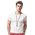 Men's solid color blank T-shirt