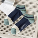 Double Needle Strip Hot Stamping Combed Cotton Men's Boat Socks