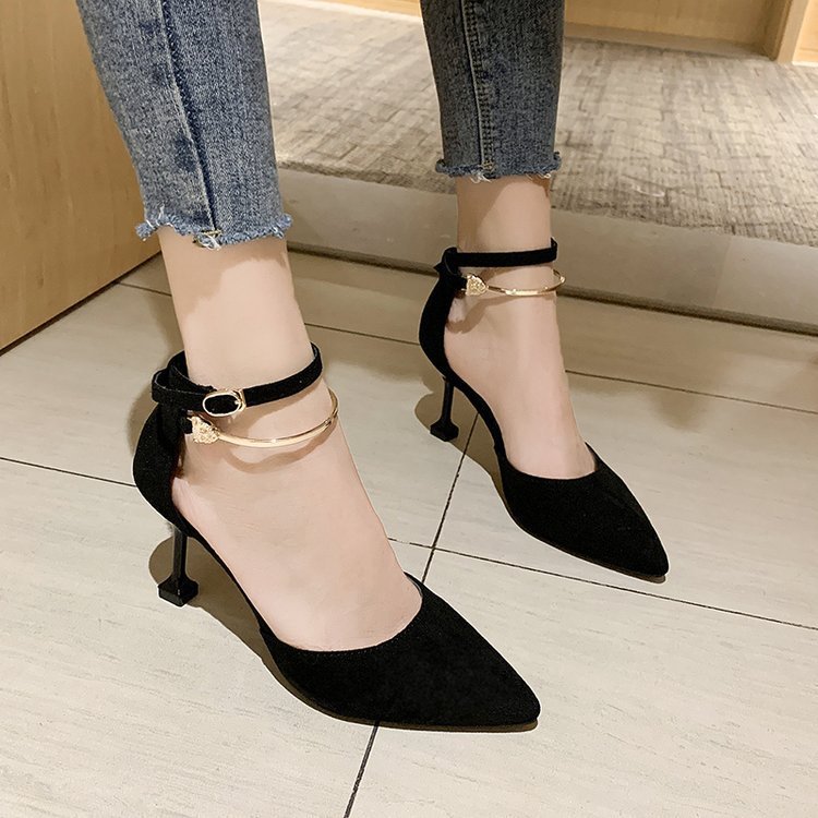 Hollow metal high heels