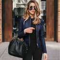 Leather PU suit jacket