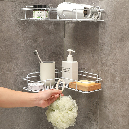 Bathroom Shelf Corner Frame Shower Wrought Iron Kitchen Accessories Storage Rack Holder Bathroom Shelves Bathroom Equipment