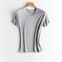 Male ice silk v-neck short sleeve