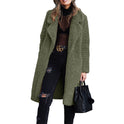 Long sleeve lapel lamb wool coat