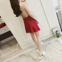 Ladies sexy V-neck strap pajamas simulation silk nightdress