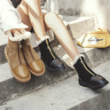 Korean style velvet front zipper Martin boots women