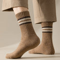 Men's Mid-calf Length Sports Stockings Autumn And Winter Fleece-lined Terry Cotton Socks