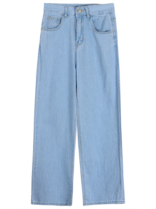 High waist straight trousers