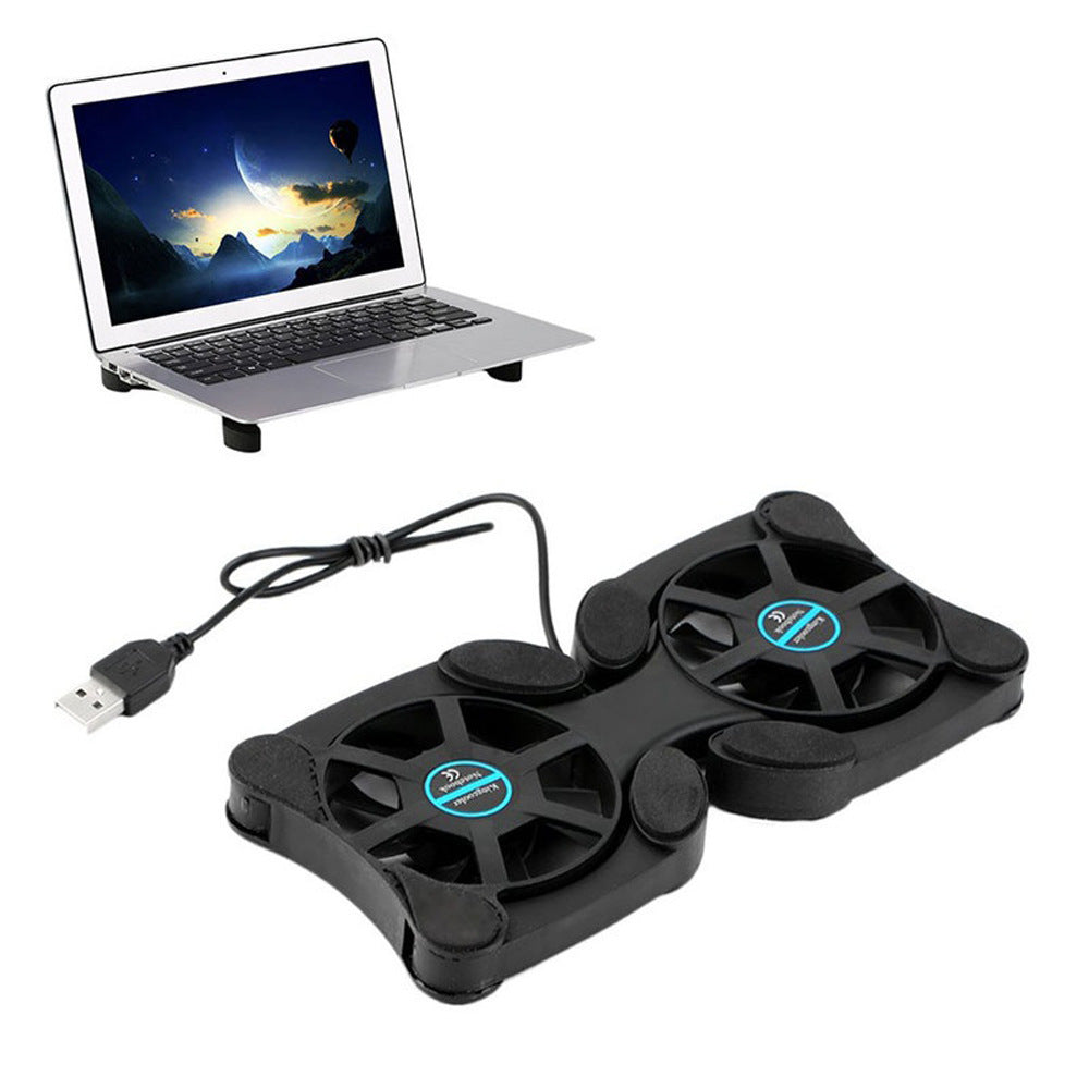 Portable folding cooling base for notebook radiator