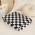 Chessboard Grid Flannel Blanket Square Thickened Milk Flannel Blanket