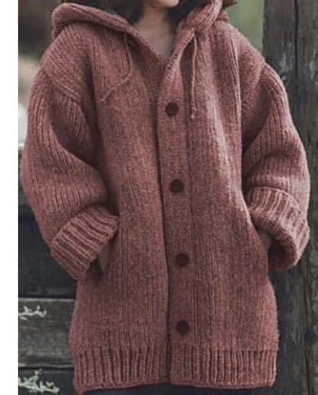 Mid-length sweater new cardigan hooded jacket