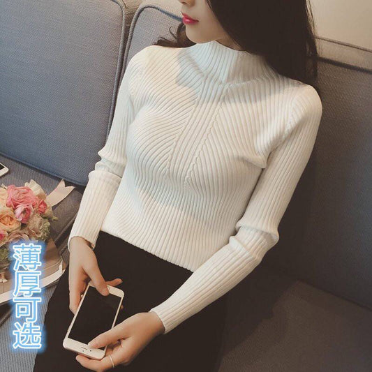 Threaded half-neck sweater sweater women