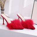 Women's stiletto heeled slippers