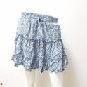 High waist ruffled floral skirt printed beach A-line skirt