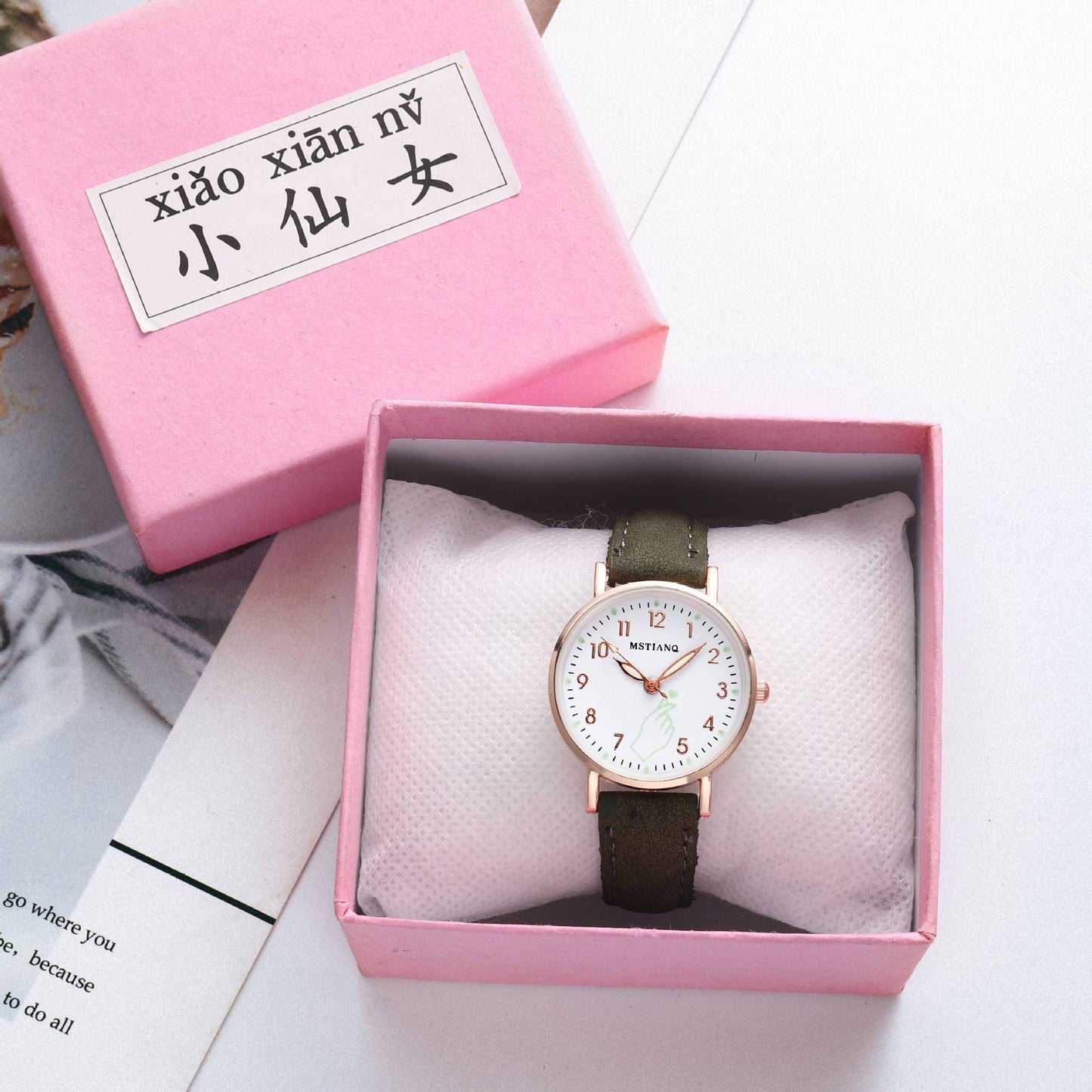 Luminous than heart watch female Korean version simple