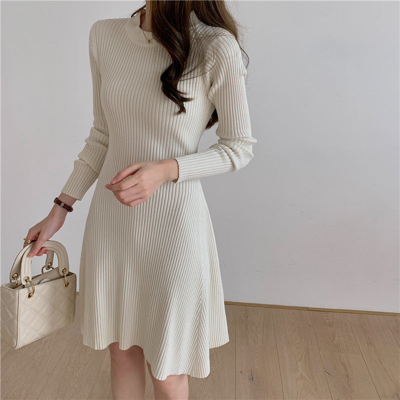 Long Sleeve French Base Dress Women