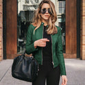 Leather PU suit jacket