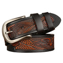 Men's Cut Cowhide Carved Belt