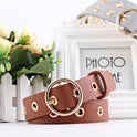 Round buckle wide belt ladies all-match belt