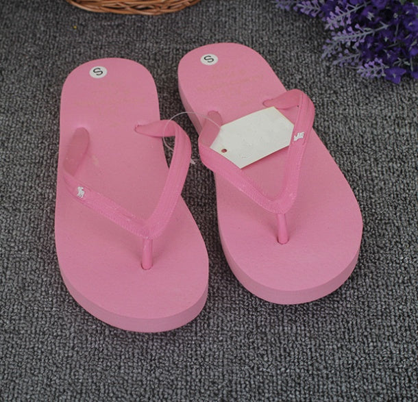 Summer explosions deer flip-flops flat sandals and slippers solid color ladies new couple candy color beach shoes