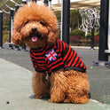 Casual striped round neck t-shirt pet dog clothes