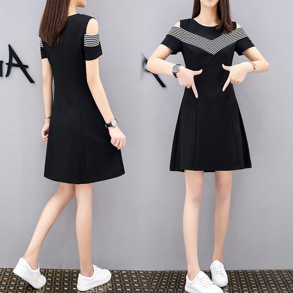 Women's Fashion Slim Off Shoulder Mid Length Dress