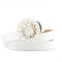 Faux leather pearl belt